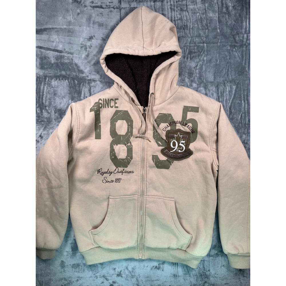 Terminal Hoodie Mens XL Tan Urban Legends Modified Drift Sherpa Lined Full Zip